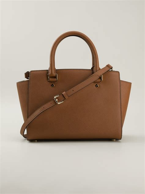 michael kors large selma tote bag in brown|Michael Kors brown totes.